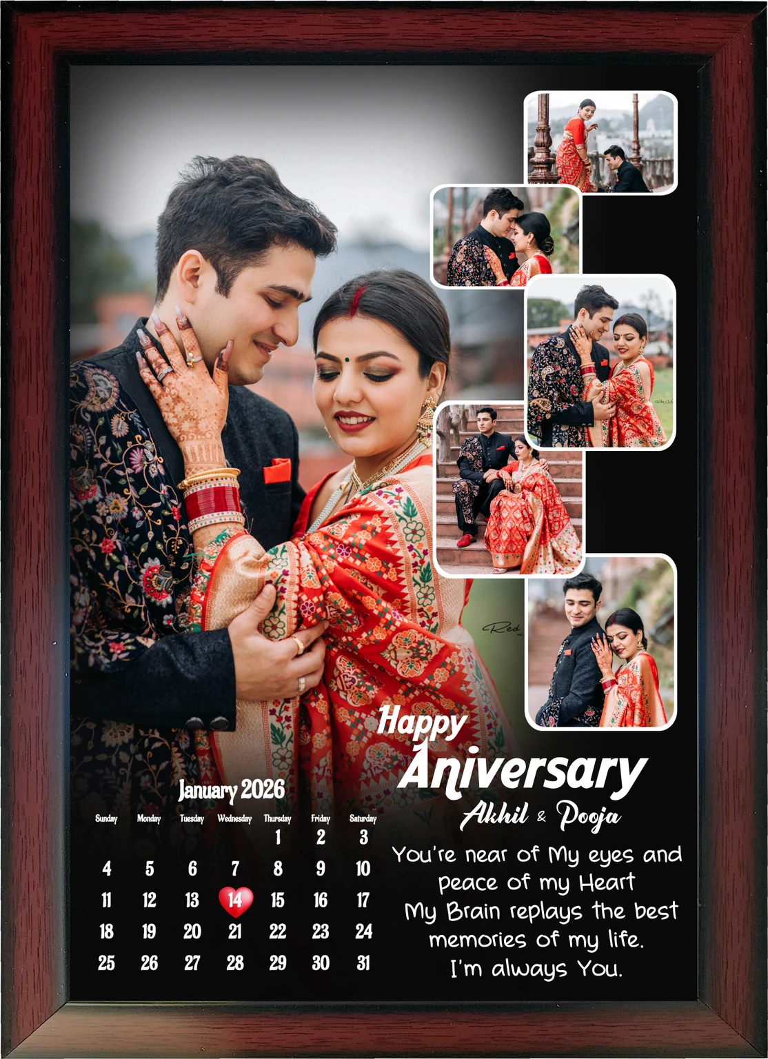 Customizable Anniversary Photo Collage Frame