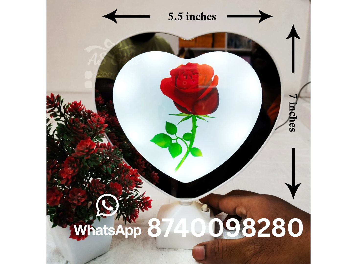 Heart Magic Mirror Photo Frame – 2 in 1 Mirror Photo Frame